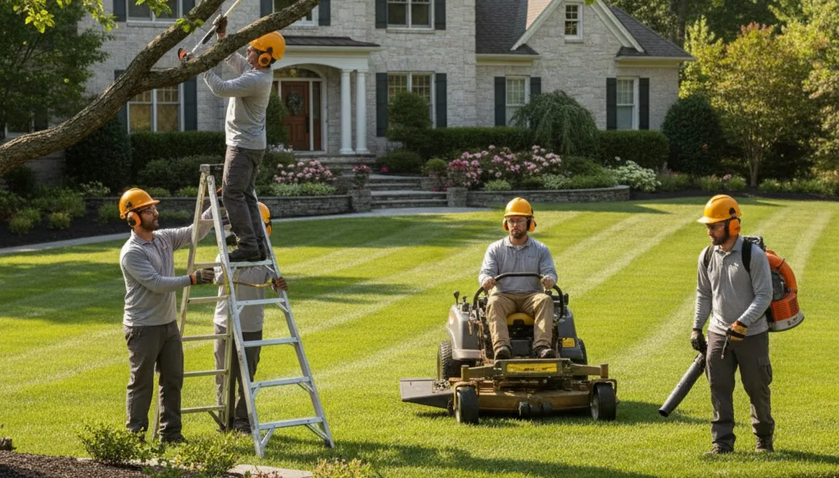 Tree service crew providing lawn care in Wilmington, NC for healthy coastal landscapes