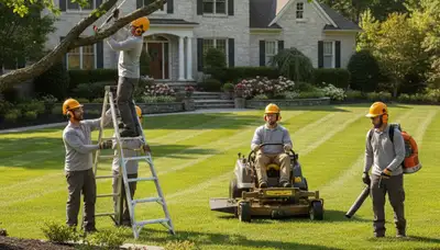 Tree service crew providing lawn care in Wilmington, NC for healthy coastal landscapes