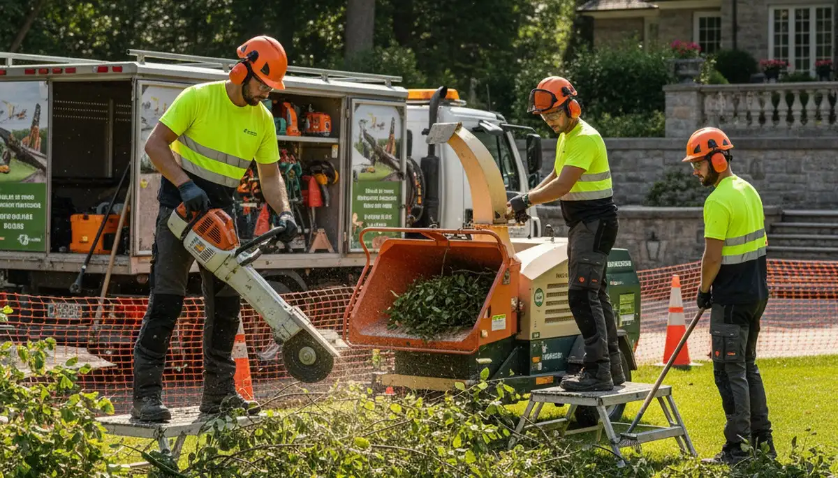 Wilmington, NC arborists removing overgrown shrubs for safe, efficient yard cleanup