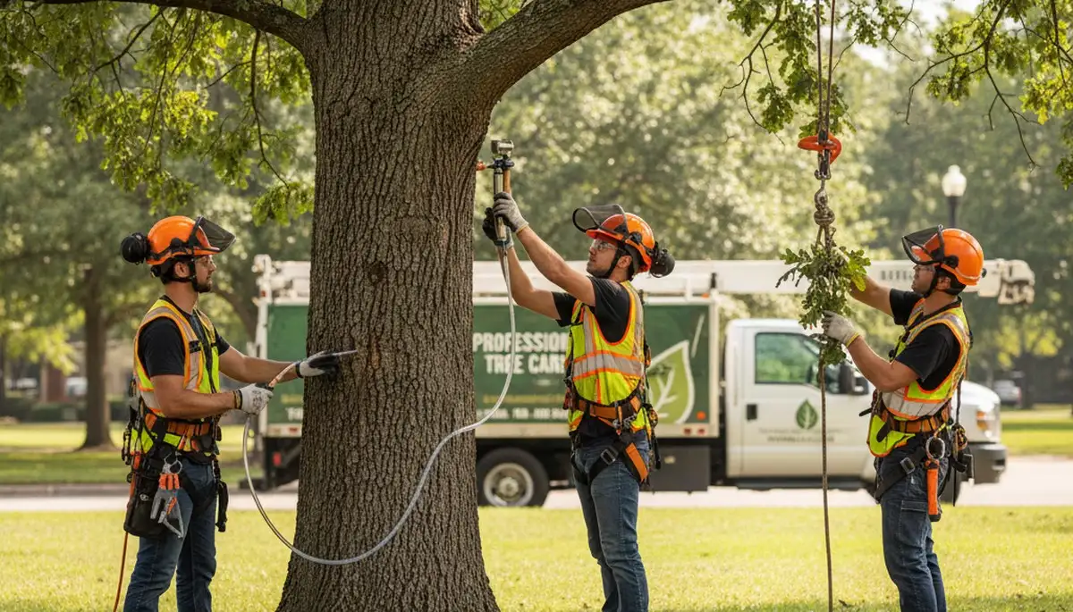 Wilmington, NC arborist treating tree disease to restore tree health and prevent fungal damage