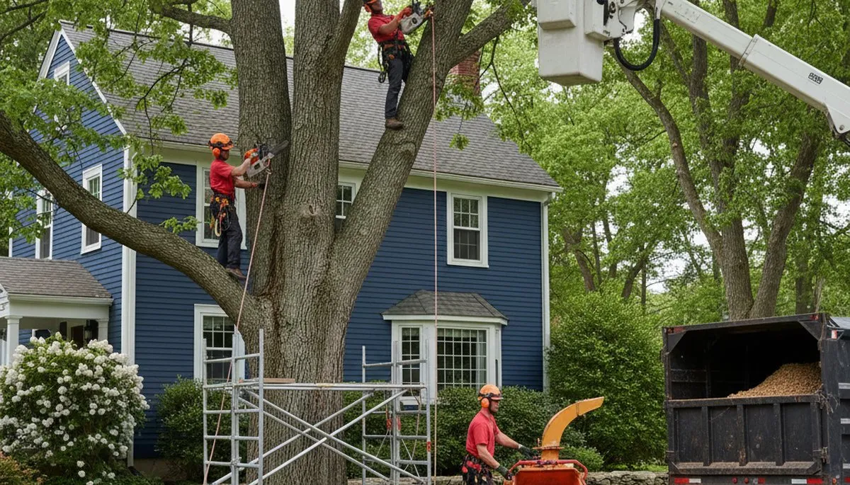 Professional tree service crew in Wilmington, NC providing safe tree removal and trimming