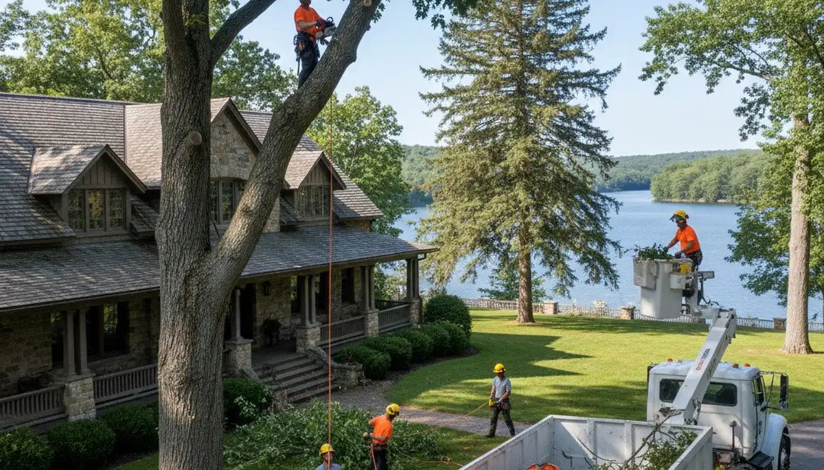 Tree service crew in Wilmington, NC providing professional tree removal and trimming services