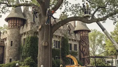 Tree service crew in Wilmington, NC providing professional tree removal and trimming services