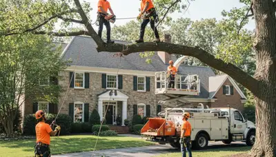 Tree service crew in Wilmington, NC providing professional tree removal and trimming services