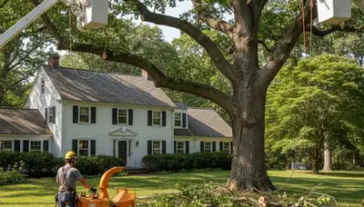 Tree service crew in Wilmington, NC providing professional tree removal and trimming services