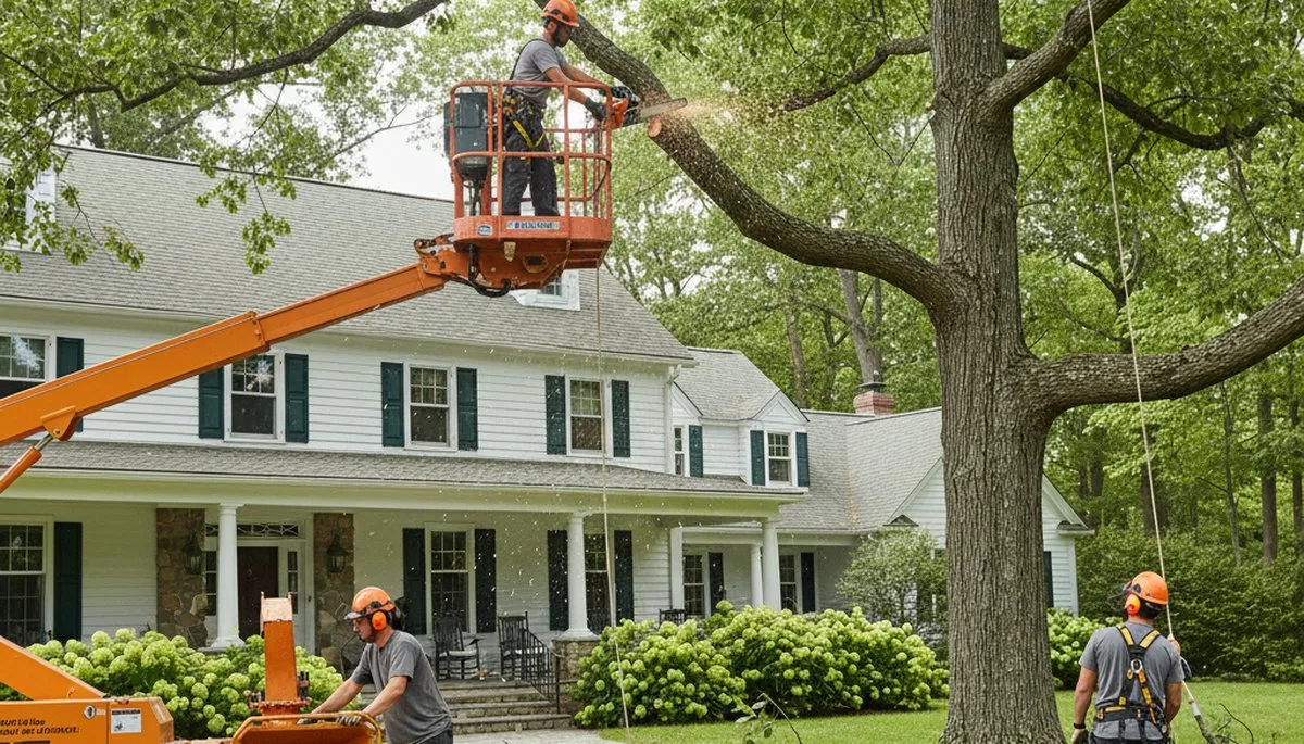 Tree service crew in Wilmington, NC providing professional tree removal and trimming services