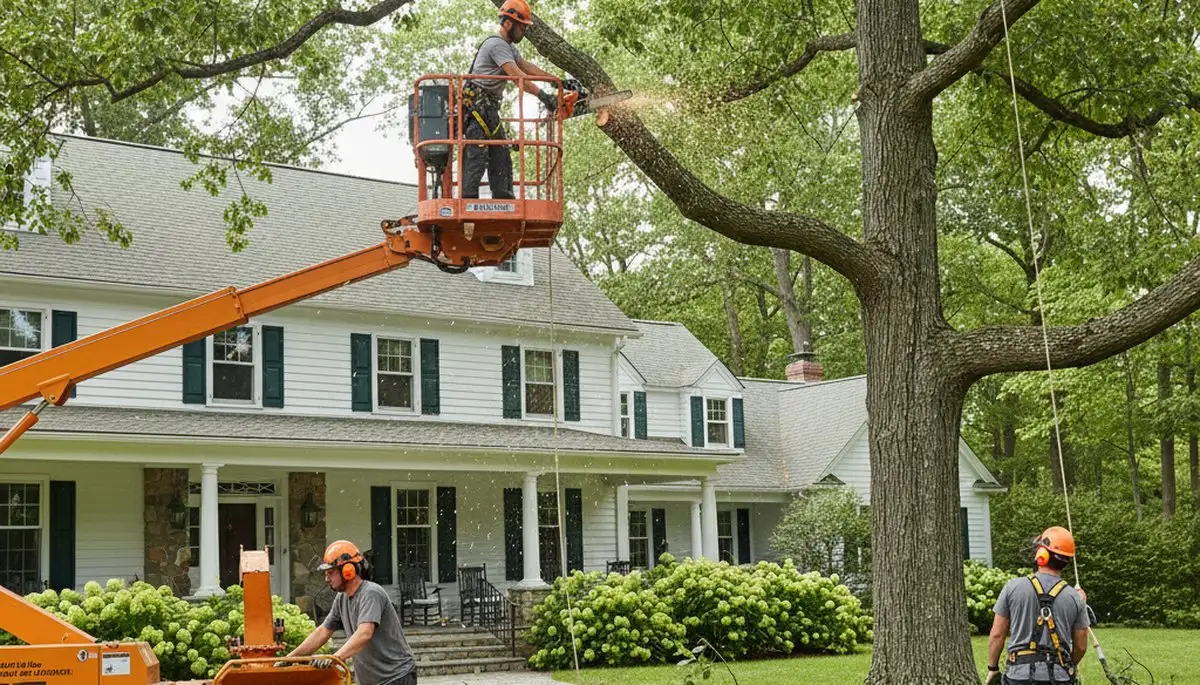 Tree service crew in Wilmington, NC providing professional tree removal and trimming services