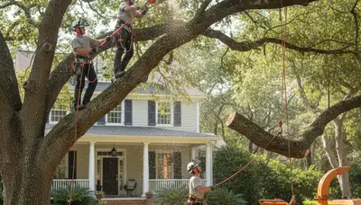 Tree service crew in Wilmington, NC providing professional tree removal and trimming services