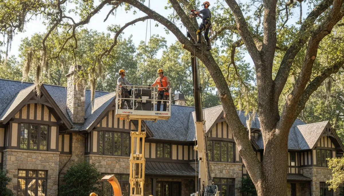 Tree service crew in Wilmington, NC providing professional tree removal and trimming services