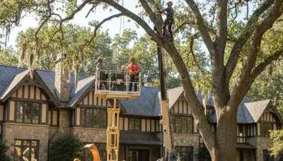 Tree service crew in Wilmington, NC providing professional tree removal and trimming services