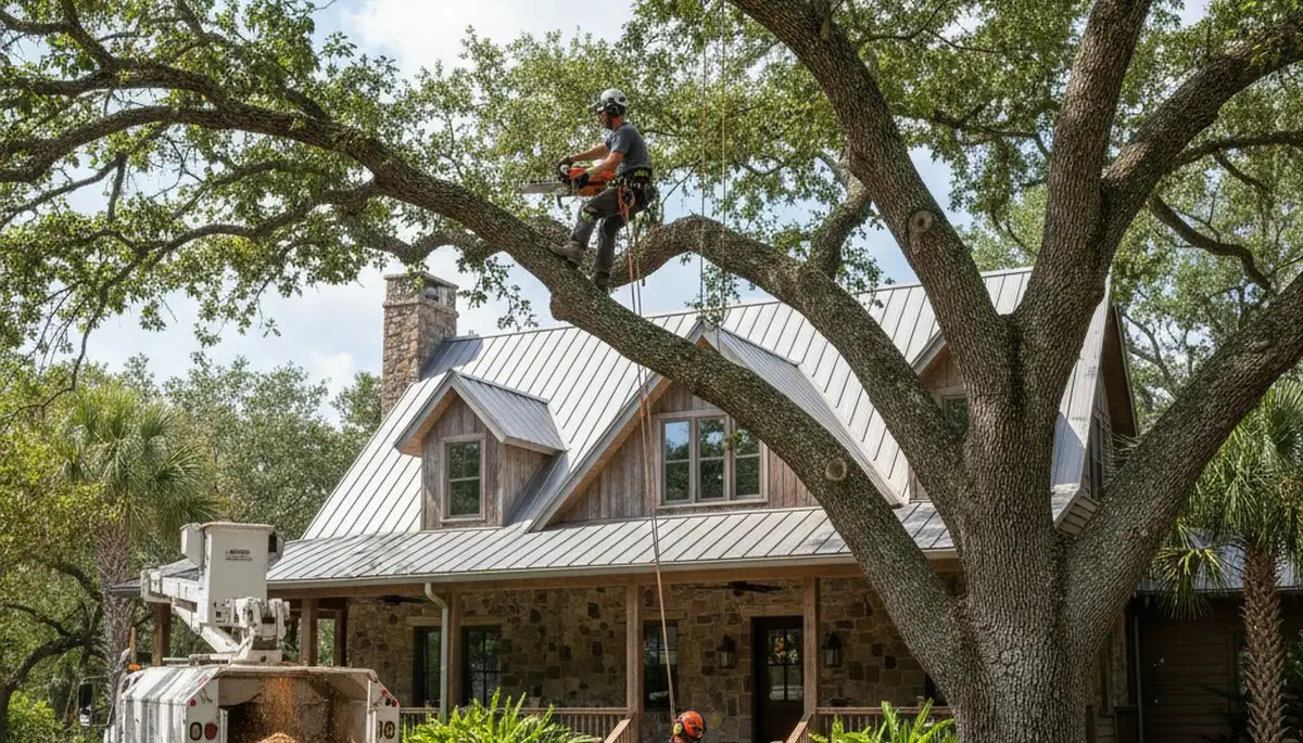 Tree service crew in Wilmington, NC providing professional tree removal and trimming services