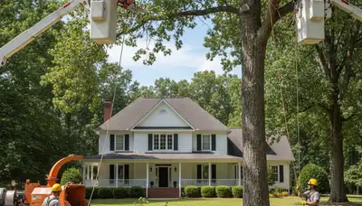 Tree service crew in Wilmington, NC providing professional tree removal and trimming services