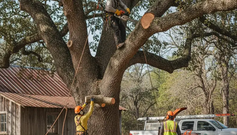 Tree service crew in Wilmington, NC providing professional tree removal and trimming services