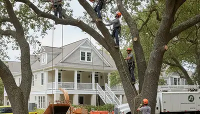 Tree service crew in Wilmington, NC providing professional tree removal and trimming services