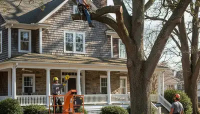 Tree service crew in Wilmington, NC providing professional tree removal and trimming services