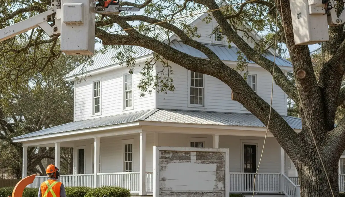 Tree service crew in Wilmington, NC providing professional tree removal and trimming services